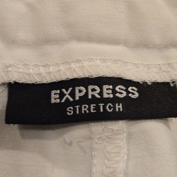 Express White Stretch Fabric Flat Front 2 Back Pockets Women size 5/6 (28 waist) - Picture 9 of 15